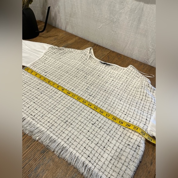 ZARA Bouclé Crop Top with 3/4 Balloon Sleeves – Size M - Picture 8 of 8